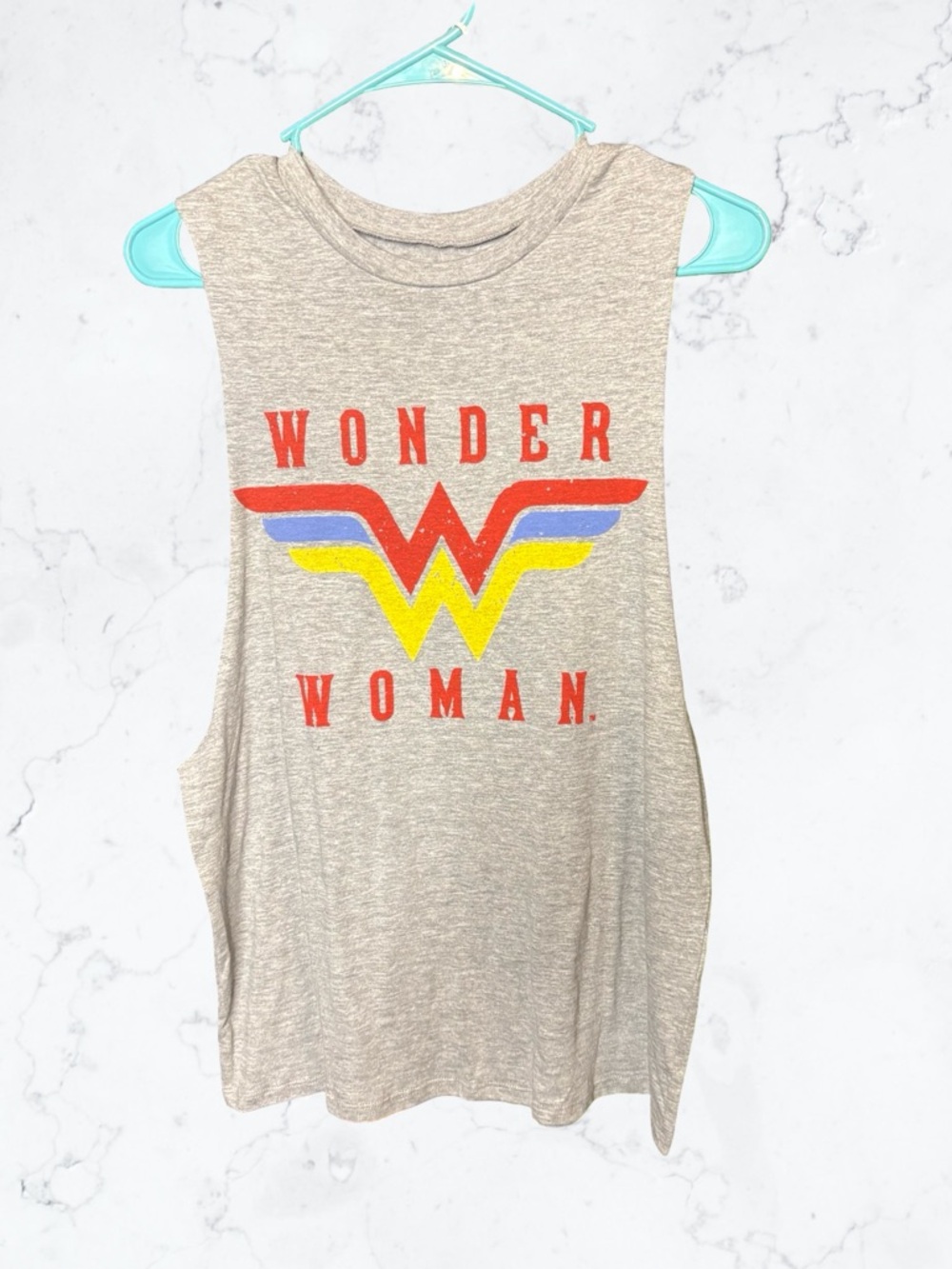 Heather Gray Wonder Woman Graphic Tank Top